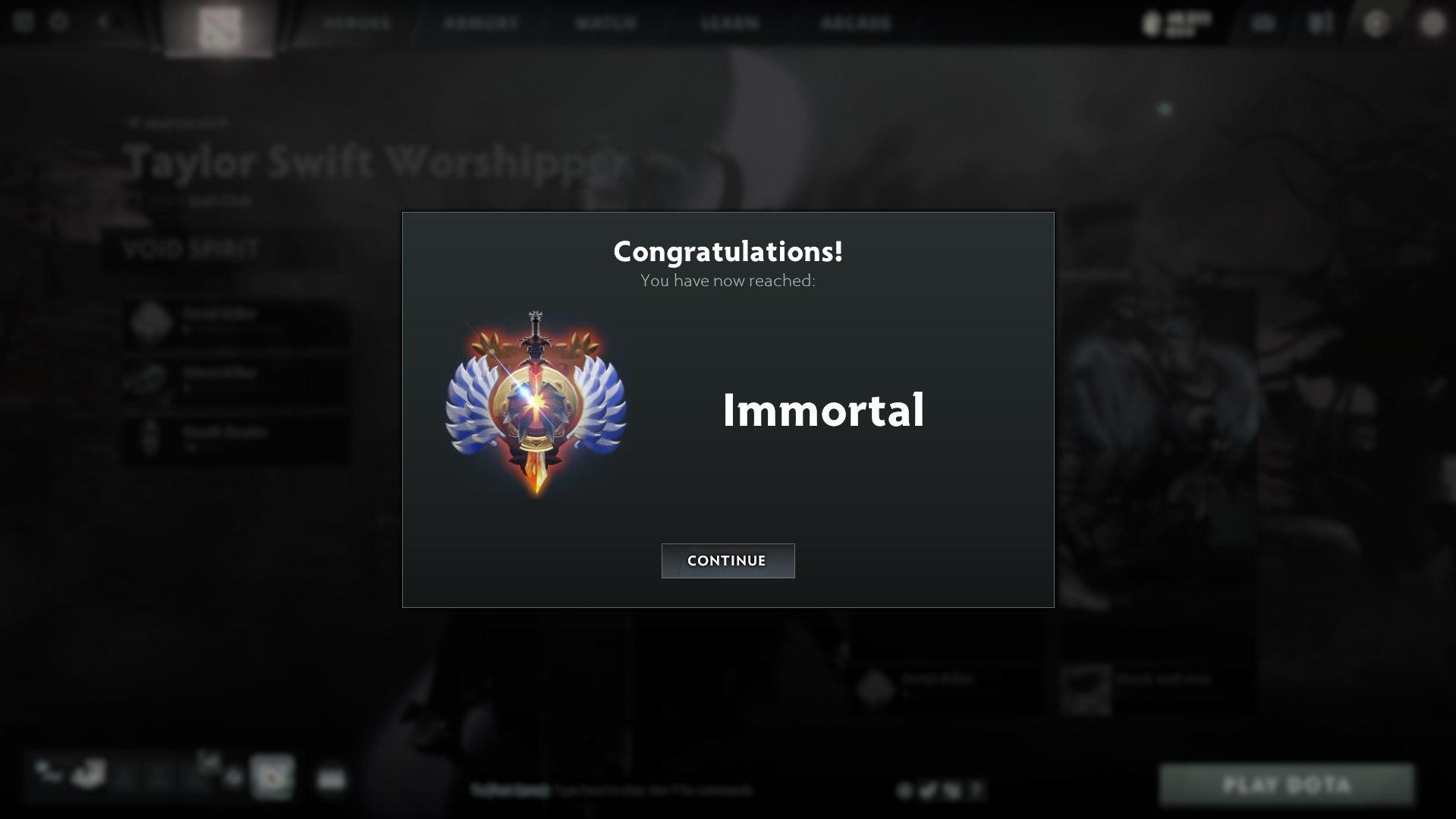 Screengrab of me achieving immortal rofl